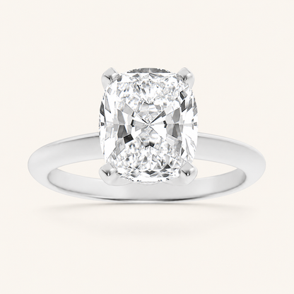 2.5CT Elongated Cushion Cut Lab Grown Diamond Knife Edge Shank Solitaire Engagement Ring