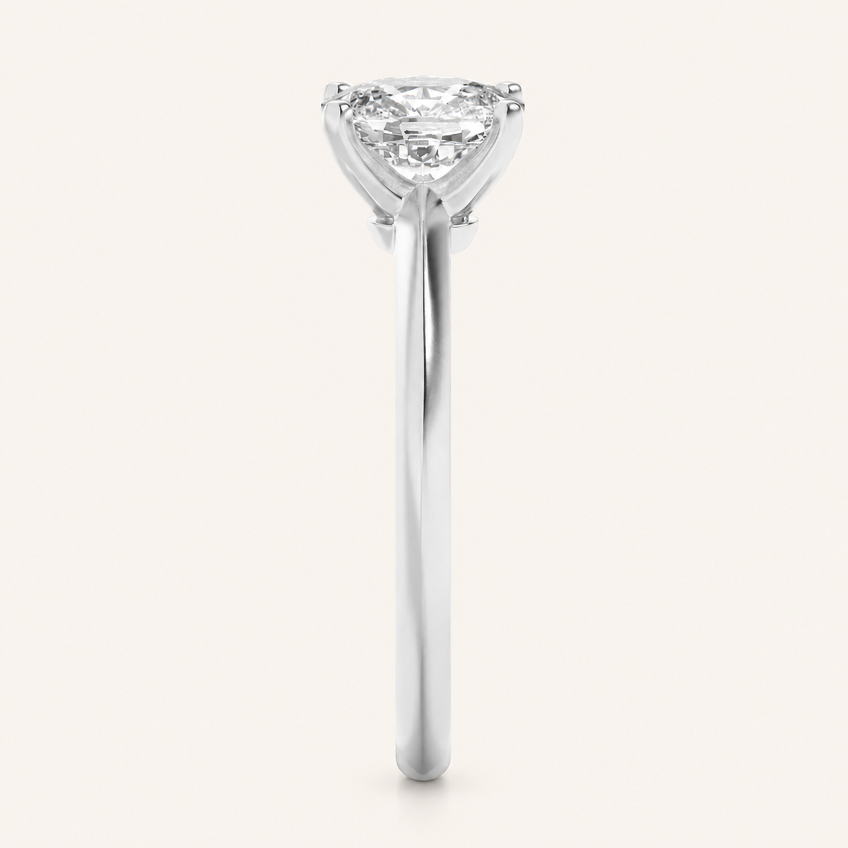 2.5CT Elongated Cushion Cut Lab Grown Diamond Knife Edge Shank Solitaire Engagement Ring