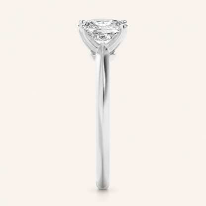 2.5CT Elongated Cushion Cut Lab Grown Diamond Knife Edge Shank Solitaire Engagement Ring