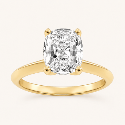 3.00 CT Elongated Cushion Cut Lab Grown Diamond Knife Edge Shank Solitaire Engagement Ring