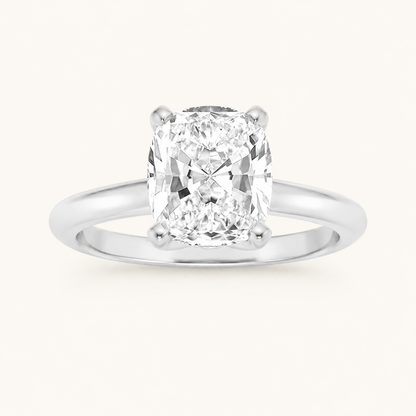 3.00 CT Elongated Cushion Cut Lab Grown Diamond Knife Edge Shank Solitaire Engagement Ring