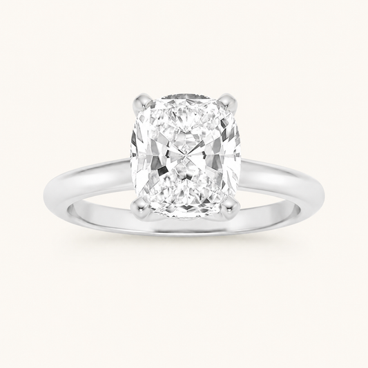 3.00 CT Elongated Cushion Cut Lab Grown Diamond Knife Edge Shank Solitaire Engagement Ring