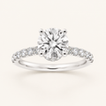 1.5CT Round Cut Lab Grown Diamond Side Stone Accented Ring