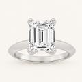 1 CT Emerald Cut Lab Grown Diamond Knife Edge Shank Solitaire Engagement Ring
