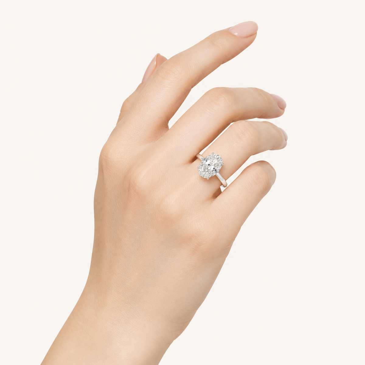 2.5CT Oval Cut Lab Grown Diamond Solitaire Engagement Ring