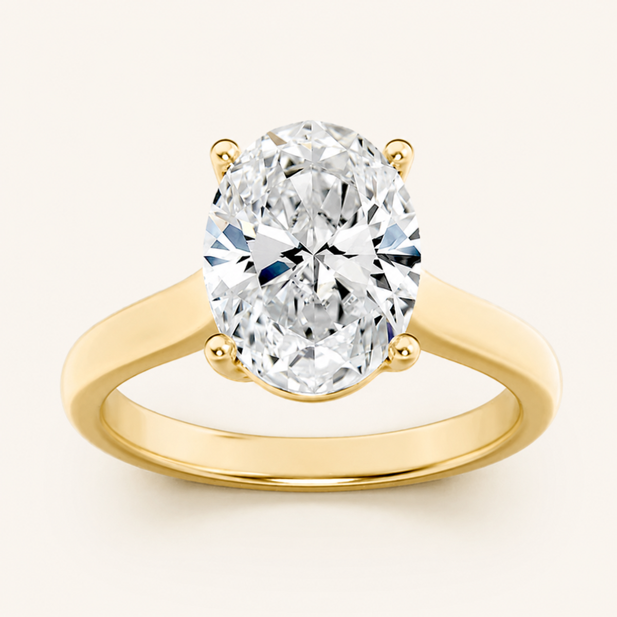 2.5CT Oval Cut Lab Grown Diamond Solitaire Engagement Ring