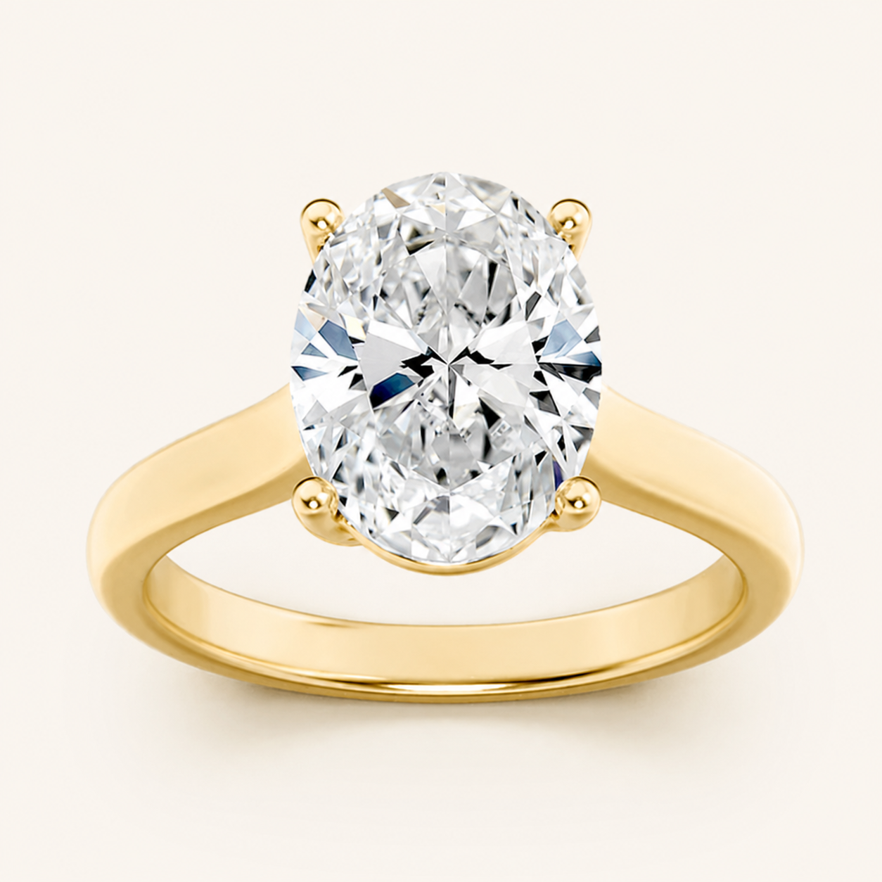 2.5CT Oval Cut Lab Grown Diamond Solitaire Engagement Ring
