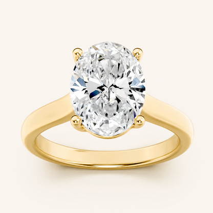 2.5CT Oval Cut Lab Grown Diamond Solitaire Engagement Ring