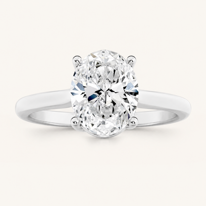 2.5CT Oval Cut Lab Grown Diamond Solitaire Engagement Ring