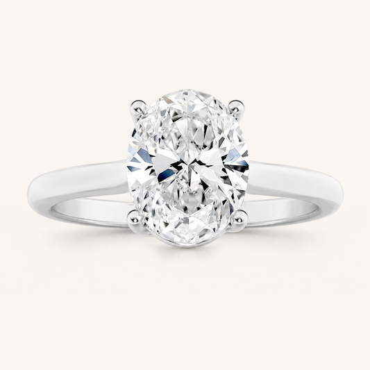 2.5CT Oval Cut Lab Grown Diamond Solitaire Engagement Ring