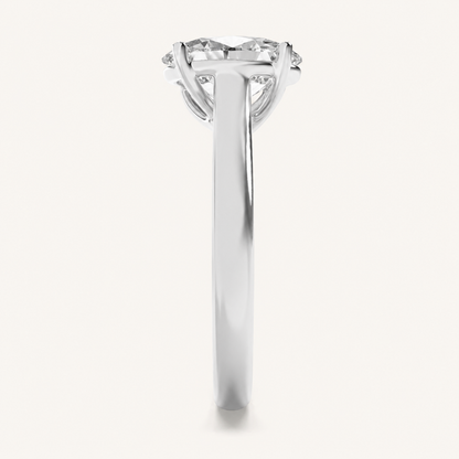 2.5CT Oval Cut Lab Grown Diamond Solitaire Engagement Ring