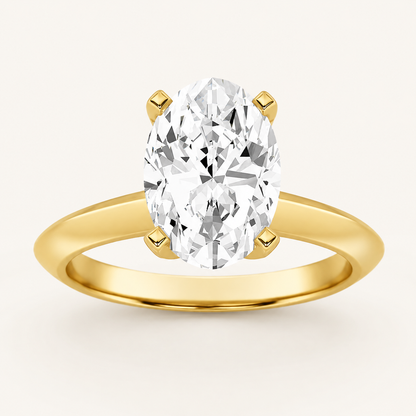 2CT Oval Cut Lab Grown Diamond Solitaire Engagement Ring