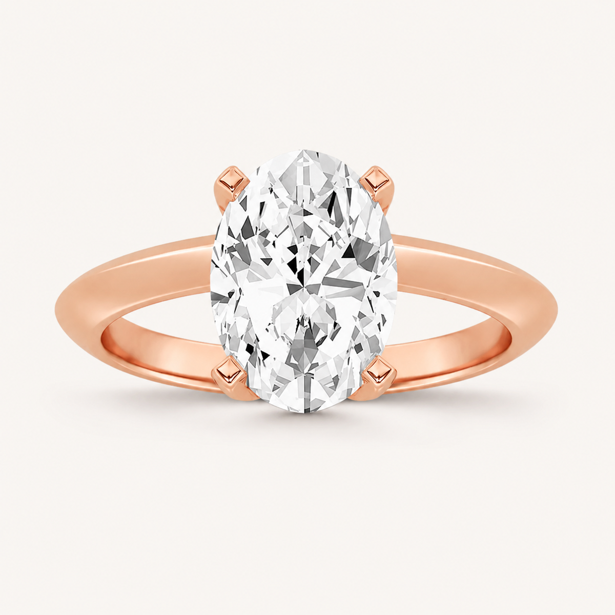 2CT Oval Cut Lab Grown Diamond Solitaire Engagement Ring