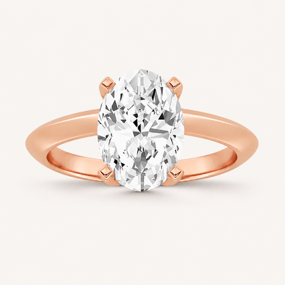 2CT Oval Cut Lab Grown Diamond Solitaire Engagement Ring