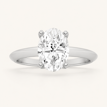 2CT Oval Cut Lab Grown Diamond Solitaire Engagement Ring