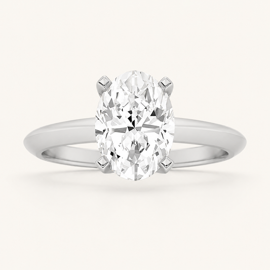2CT Oval Cut Lab Grown Diamond Solitaire Engagement Ring