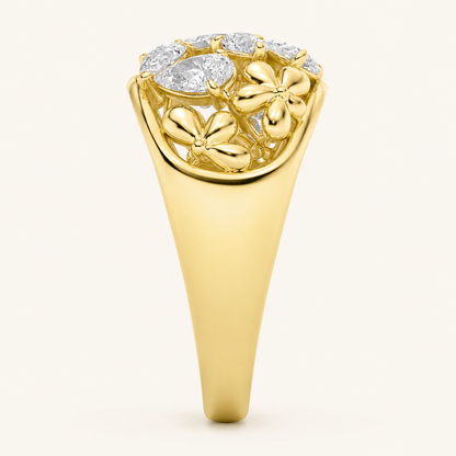2.5CT Pear Cut Lab Grown Diamond Fashion Ring
