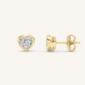 1CT Heart Cut Lab Grown Diamond Bezel Set Stud Earrings