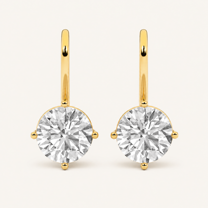 4CT Round Cut Lab Grown Diamond Stud Earrings