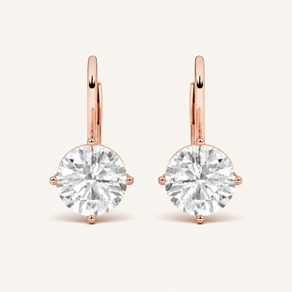 4CT Round Cut Lab Grown Diamond Stud Earrings