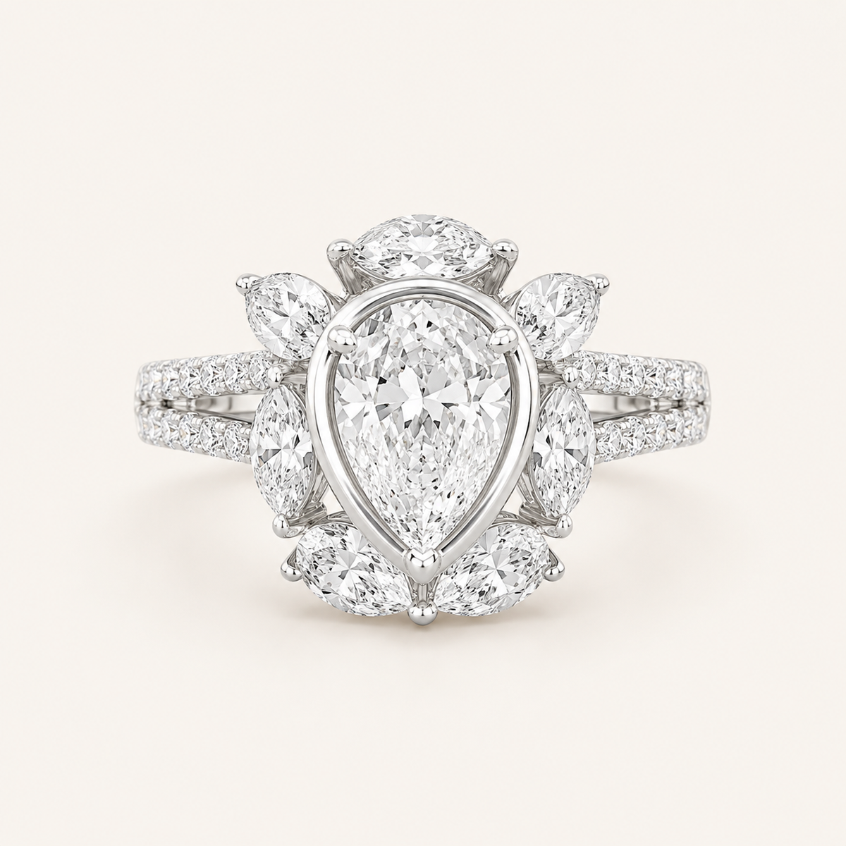 3.75CT Oval Cut Lab Grown Diamond Ring