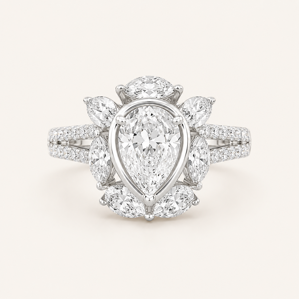 3.75CT Oval Cut Lab Grown Diamond Ring