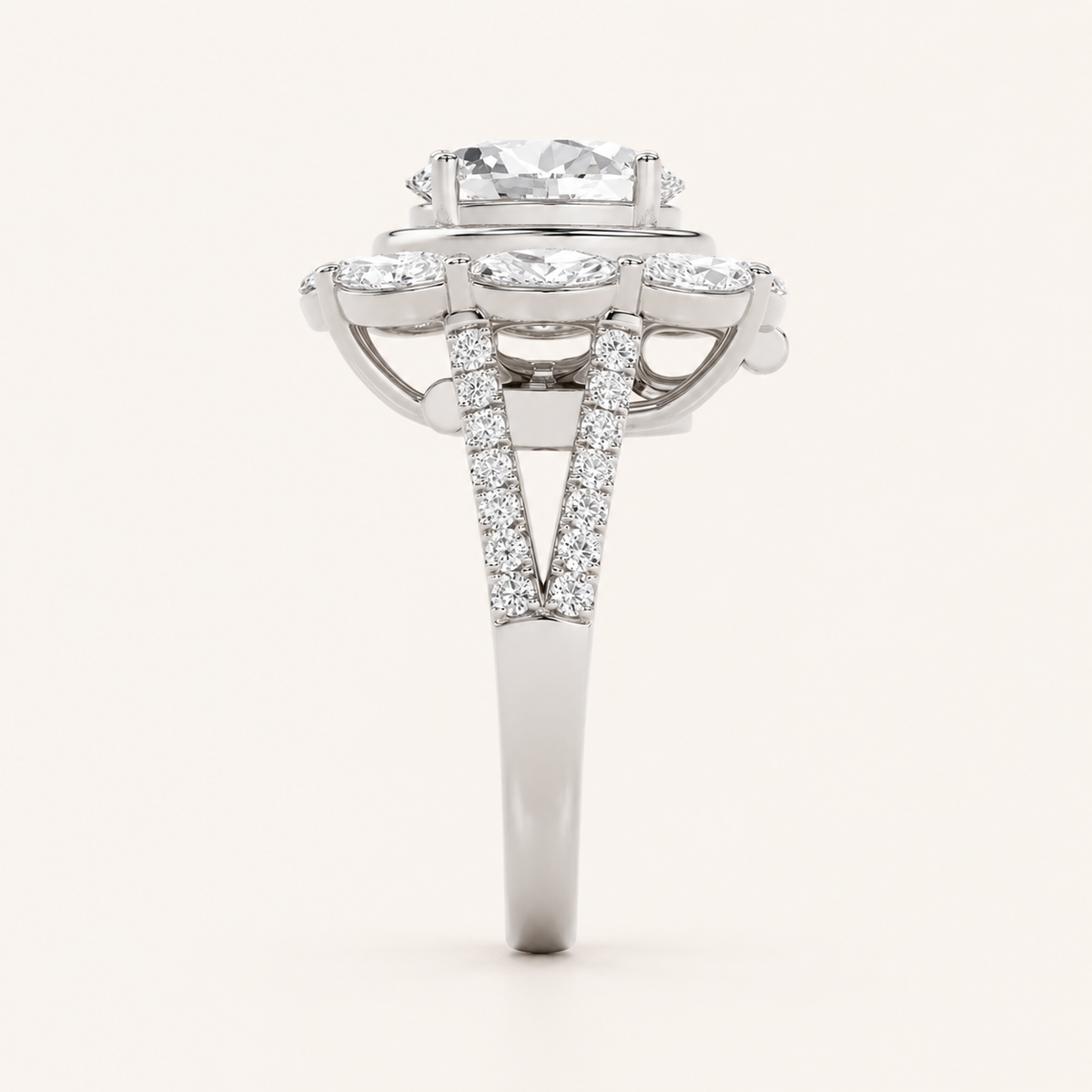3.75CT Oval Cut Lab Grown Diamond Ring