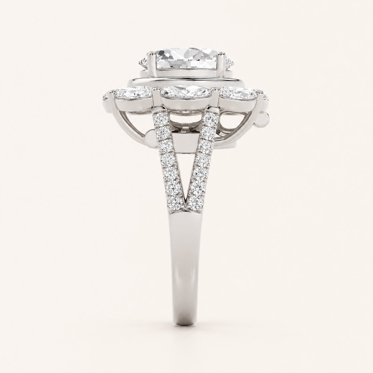3.75CT Oval Cut Lab Grown Diamond Ring