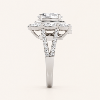 3.75CT Oval Cut Lab Grown Diamond Ring