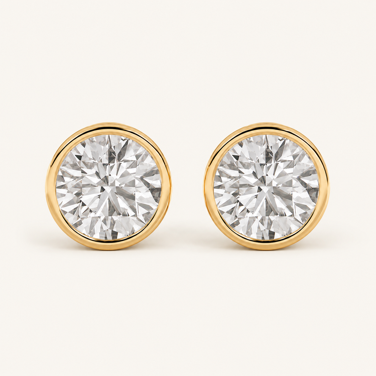 4CT Round Cut Lab Grown Diamond Stud Earrings