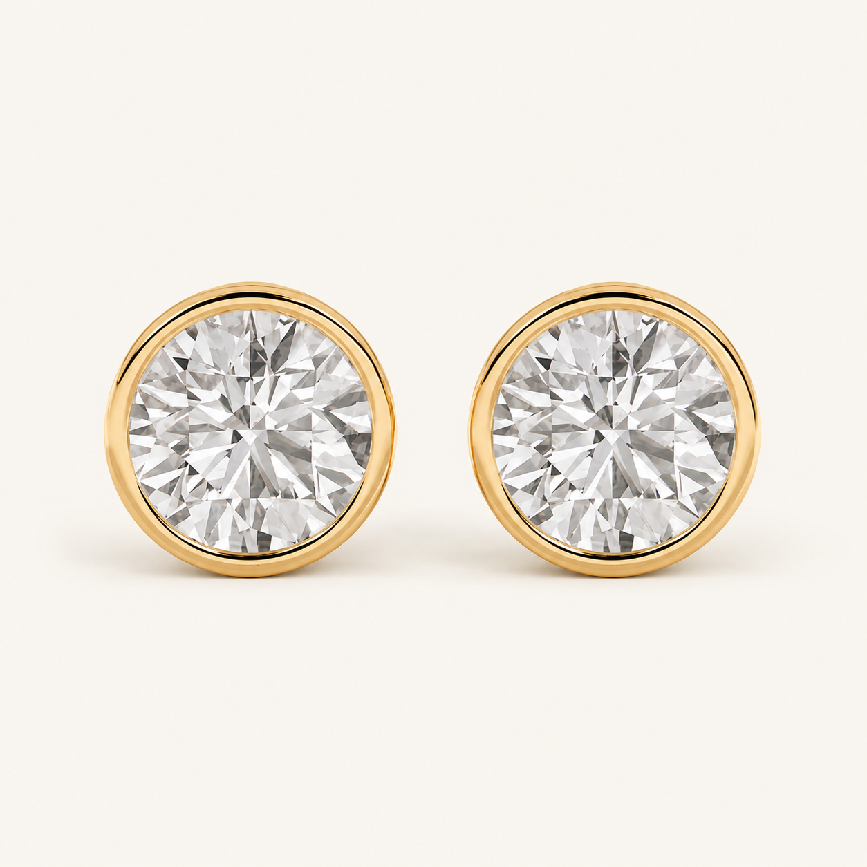 4CT Round Cut Lab Grown Diamond Stud Earrings