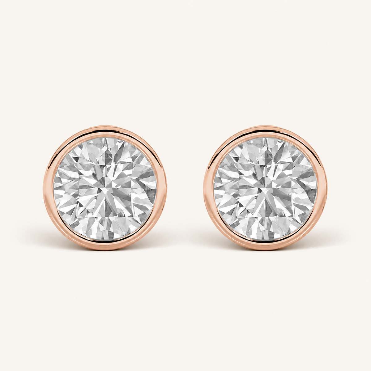 4CT Round Cut Lab Grown Diamond Stud Earrings