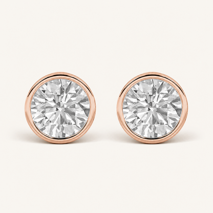 4CT Round Cut Lab Grown Diamond Stud Earrings