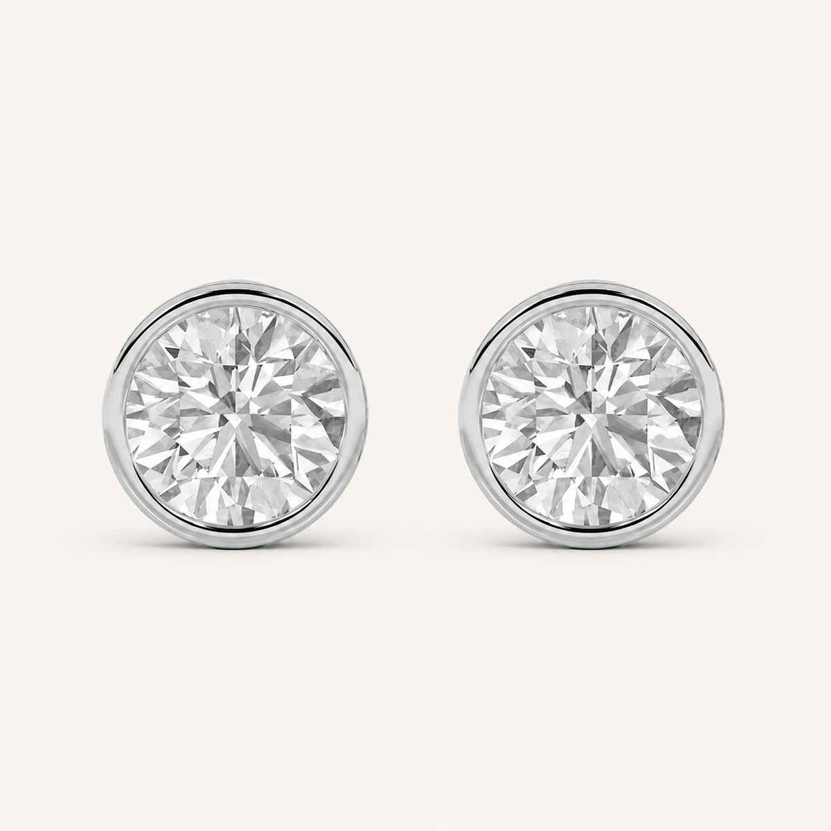 4CT Round Cut Lab Grown Diamond Stud Earrings