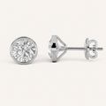 4CT Round Cut Lab Grown Diamond Stud Earrings