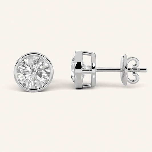 4CT Round Cut Lab Grown Diamond Stud Earring