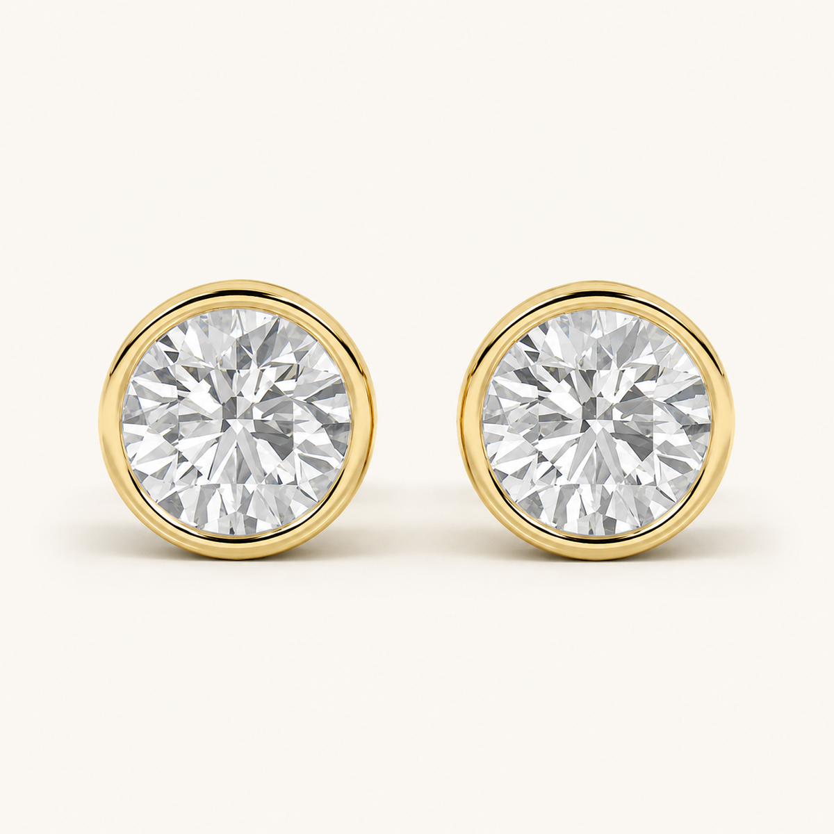4CT Round Cut Lab Grown Diamond Stud Earring