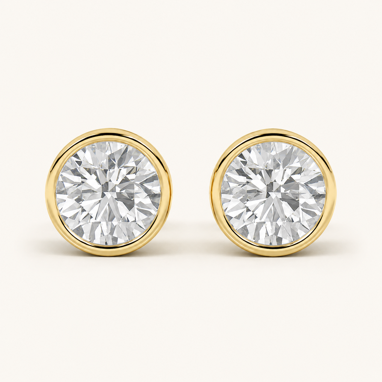 4CT Round Cut Lab Grown Diamond Stud Earring