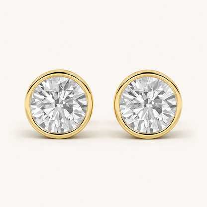 4CT Round Cut Lab Grown Diamond Stud Earring