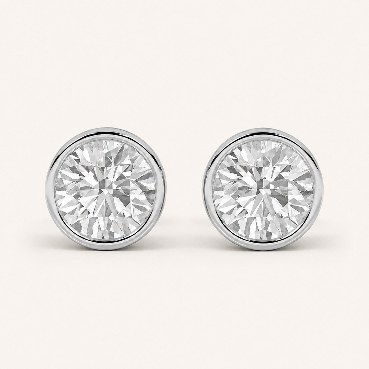 4CT Round Cut Lab Grown Diamond Stud Earring