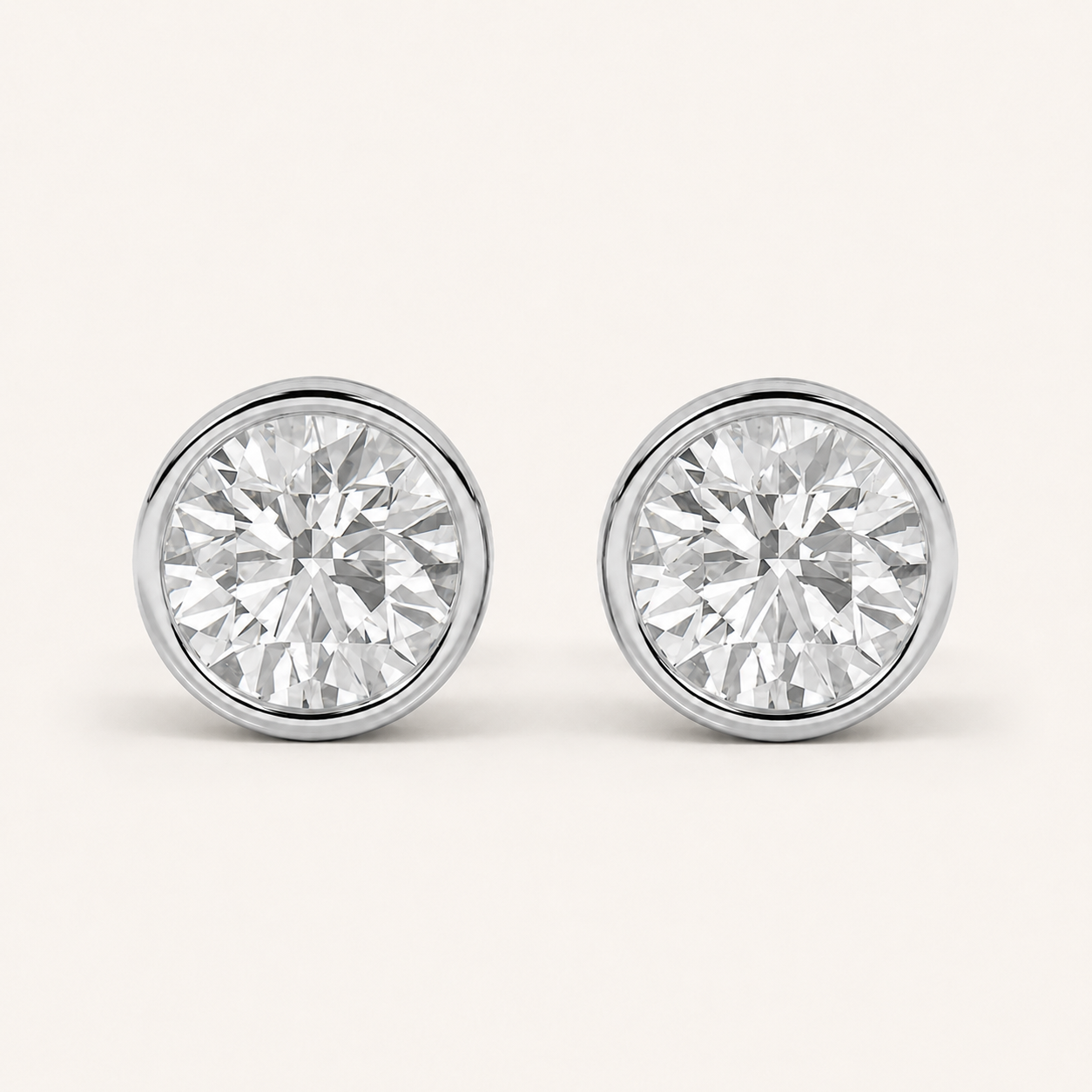 4CT Round Cut Lab Grown Diamond Stud Earring