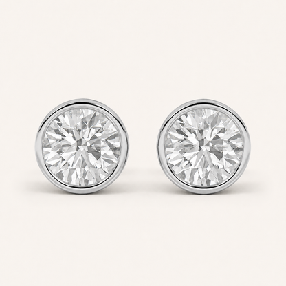 4CT Round Cut Lab Grown Diamond Stud Earring