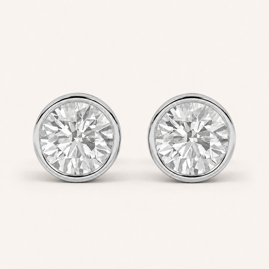 4CT Round Cut Lab Grown Diamond Stud Earring
