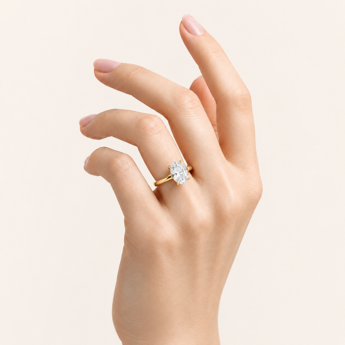 3CT Oval Cut Lab Grown Diamond Solitaire Engagement Ring