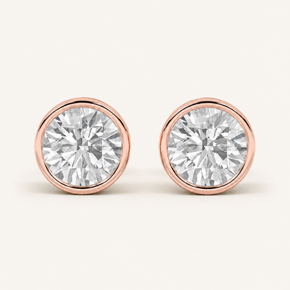 4CT Round Cut Lab Grown Diamond Stud Earring