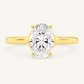 3CT Oval Cut Lab Grown Diamond Solitaire Engagement Ring