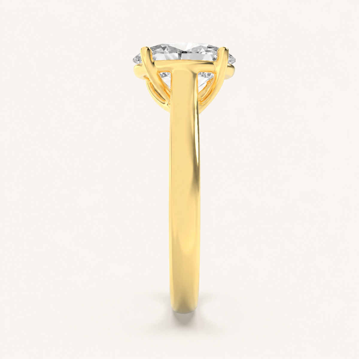 3CT Oval Cut Lab Grown Diamond Solitaire Engagement Ring
