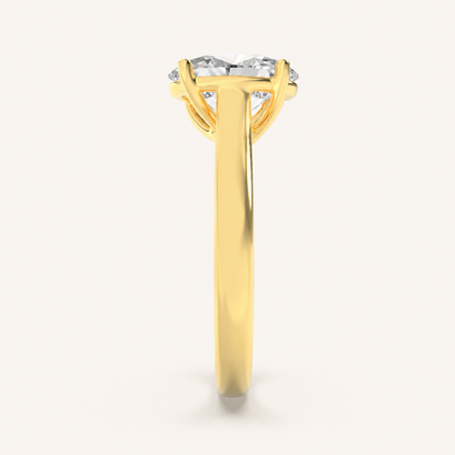 3CT Oval Cut Lab Grown Diamond Solitaire Engagement Ring