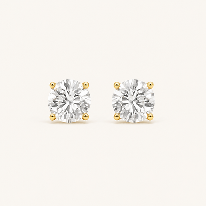 0.25CT Round Cut Lab Grown Diamond Stud Earrings