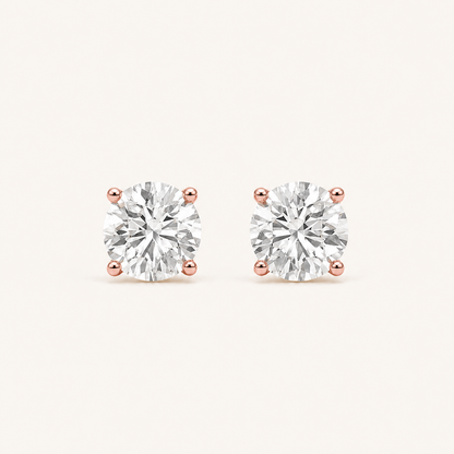 9CT Round Cut Lab Grown Diamond Stud Earrings